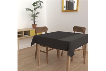 nappe de table soleil d'ocre nappe anti-tâches carrée 140x140 cm alix noir, par