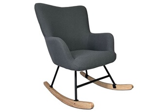 fauteuil de salon happy garden fauteuil à bascule en tissu boucle gris kaira
