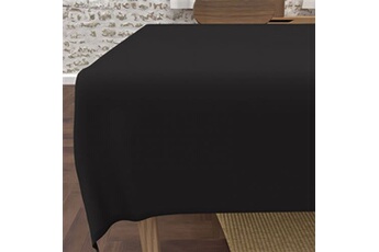 nappe de table soleil d'ocre nappe rectangle anti-tâches en microfibre lavée 160x270 cm boheme noir, par