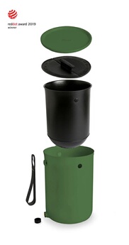 Composteur Bokashi Organko 2 9,6L+1 kg d''activateur -Olive