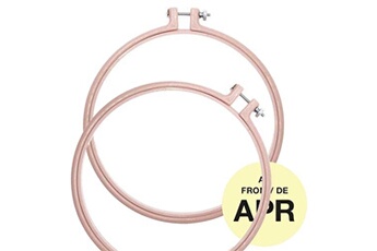 autres jeux créatifs rico design 2 anneaux de broderie - rose poudré - ø 17,8 cm
