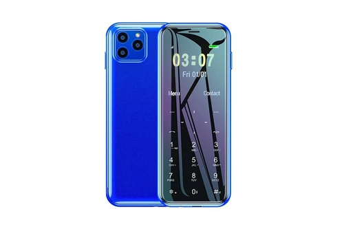 Téléphone portable YONIS Mini Téléphone Portable Tactile Bluetooth Fm  Anti-Perte GSM Double Sim Bleu