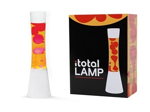 XL1757 Lampe à Lave 40 cm avec Base Blanche, Liquide Jaune et Cire Rouge