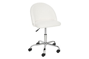 fauteuil de bureau atmosphera chaise de bureau bouclette blanc geos - blanc