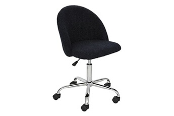 fauteuil de bureau atmosphera chaise de bureau bouclette bleu encre geos - bleu