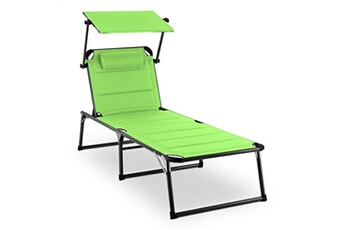 chaise longue de jardin - amalfi noble gray - transat - pliante - bain de soleil - résistant aux itempéries - vert