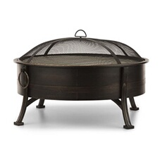 Braséro de jardin - Catania - Foyer de terrasse - Grille barbecue Ø70cm - Braséro 2-en-1 - Charbon ou Bois - Acier noir