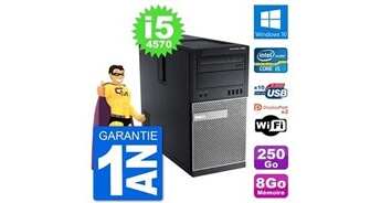 Pc tour 7020 intel core i5-4570 ram 8go disque dur 250go windows 10 wifi
