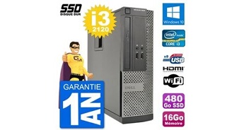 Pc optiplex 3010 sff intel i3-2120 ram 16go ssd 480go hdmi windows 10 wifi