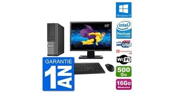 Pc 7020 sff ecran 22" g3220 ram 16go disque dur 500go windows 10 wifi