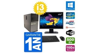 Pc tour 790 mt ecran 22" core i3-2120 ram 16go disque 500go windows 10 wifi