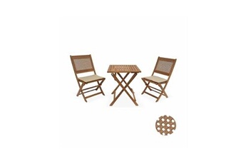 ensemble table et chaises de jardin alice s garden table de jardin bistrot cannage rond 2 places. bohémia. 1 table. 2 chaises 60x60x72 cm