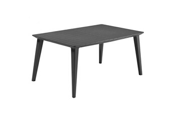 Table de jardin Allibert Table de jardin rectangulaire Lima - 160 cm - Gris graphite - En résine - 6 personnes