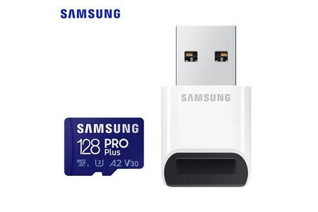 Carte mémoire SD Samsung PRO Plus MB-MD128KB - Carte mémoire flash (adaptateur microSDXC vers SD inclus(e)) - 128 Go - A2 / Video Class V30 / UHS-I U3 / Class10 - microSDXC