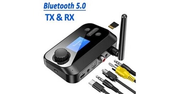 Adaptateur Bluetooth 5.0 Émetteur Et Récepteur 2-en-1 – Double Connexion – Faible Latence – Pour TV, PC, Voiture