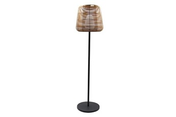 lampadaire de jardin vente-unique.com lampadaire d'extérieur à led en métal - h. 150 cm - noir et naturel - carbini