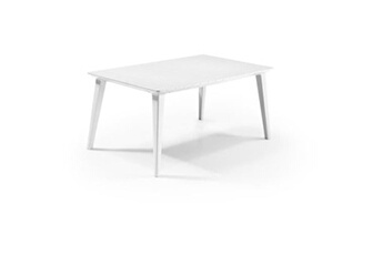 Table de jardin Allibert Table de jardin rectangulaire Lima - 160 cm - Blanc - En résine - 6 personnes