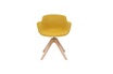 Miliboo Chaise design en tissu effet velours jaune moutarde et bois clair massif AARON photo 3