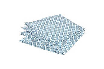 serviette de table atmosphera créateur d'intérieur - lot de 4 serviettes de table tikal 40x40cm bleu