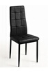 Non renseigné Chaise simili cuir noir capitonné et pieds métal noir Kentor - Lot de 4 photo 1