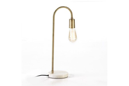 Lampe à poser Non renseigné Lampe de table métal doré socle marbre blanc Tyanah H 50 cm
