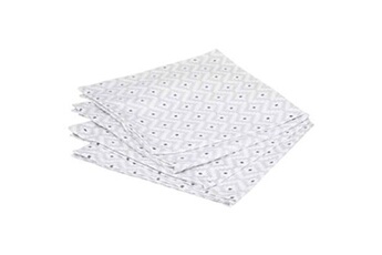 serviette de table atmosphera créateur d'intérieur - lot de 4 serviettes de table etnik 40x40cm gris