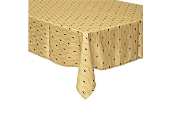 nappe de table atmosphera créateur d'intérieur - nappe antitache à motifs quinta 140x240cm jaune