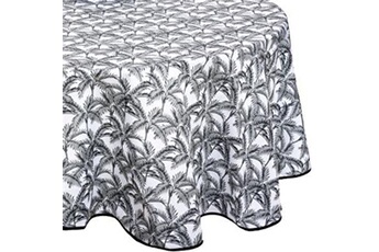 nappe de table atmosphera créateur d'intérieur - nappe antitache imprimée palmier 180cm gris