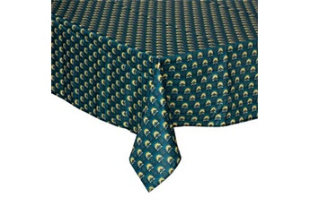 nappe de table atmosphera créateur d'intérieur - nappe antitache à motifs palmita 140x240cm bleu