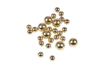 Bijou de déguisement GENERIQUE Lot de 26 Perles Rondes Effet Métal 1-1,5cm Or