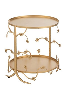 Table d'appoint Non renseigné Table d'appoint en métal doré avec des motifs Lilo D 48 cm