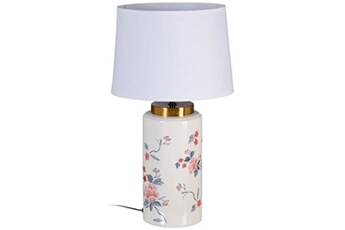 lampe à poser ixia lampe en céramique florale - hauteur 50 cm x diamètre 28 cm
