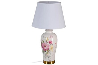lampe à poser ixia lampe en céramique floral - hauteur 54 cm x diamètre 30 cm