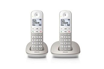 Cordon et fiche téléphone Philips Téléphone sans fil xl4902s/22 1,9" 550 mah gap (2 pcs) blanc