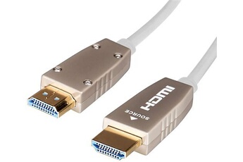 câble actif uhd fibre optique hdmi 2. 0b - jusqu'à 32 canaux audio - avec canal de retour audio - 6m - blanc - 3d - hdr - hlg