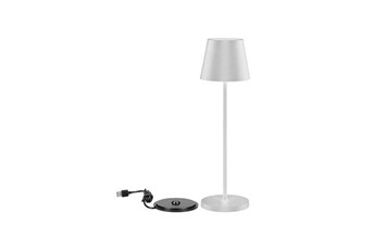 lampe de bureau v-tac vt-7522 lampe de table - 3000k - variable par touche - rechargeable - blanc - ip54