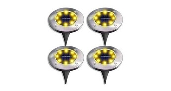 GENERIQUE - Lot de 4 Lampes Solaires d'Extérieur - 8 LED - Étanche IP65 - Éclairage de Jardin