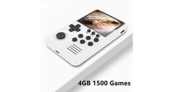 Console rétrogaming GENERIQUE Console de jeu portable blanc mini 3. 2 pouces 4 go 1500 jeux rétro gratuits 8 16 32 128 bits cadeau pour enfants