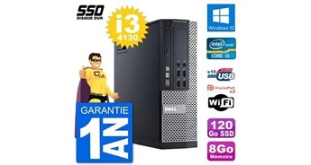Pc optiplex 9020 sff intel core i3-4130 ram 8go ssd 120go windows 10 wifi