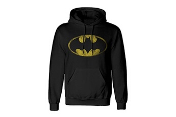 batman distressed logo sweat à capuche noir : petit