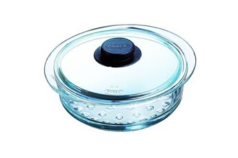 accessoire de cuisine pyrex set panier vapeur et son couvercle en verre 20 cm