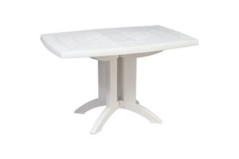 table de jardin grosfillex table vega 118 x 77 cm - blanc