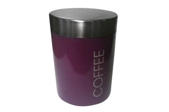 accessoire de cuisine generique premier housewares 0508497 boîte a cafe en email violet et couvercle en acier inoxydable satine