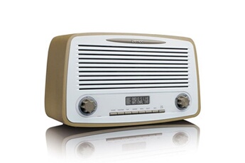 Baladeur Radio Lenco Radio vintage DAB+/FM avec Bluetooth, entrée AUX et fonction alarme DAR-012TP Blanc-Taupe