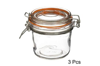 accessoire de cuisine five simply smart - lot de 3 pots en verre terrine 325ml transparent