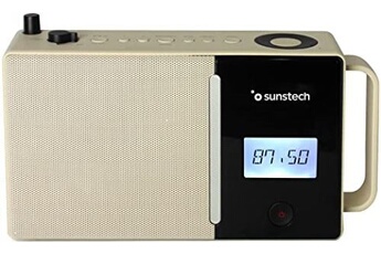 Baladeur Radio Sunstech RPDS500 Radio Portable numérique FM, BT (v5.0), Port USB, Connexion aux-in. Couleur : Beige.