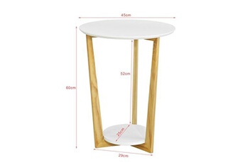 fbt52-wn table basse ronde guéridon table d'appoint table café - 3 pieds