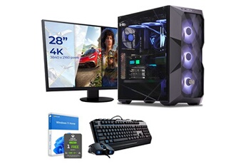 Unité Centrale Sedatech Pack PC Pro Gaming Watercooling . Intel i9-11900KF . RTX3080 . 32 Go RAM . 1To SSD M.2 . 3To HDD . Windows 11 . Moniteur 28