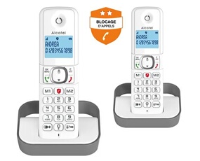 Téléphone sans fil Alcatel Pack Duo F 860 Duo avec fonction blocage des appels publicitaires - vue 3