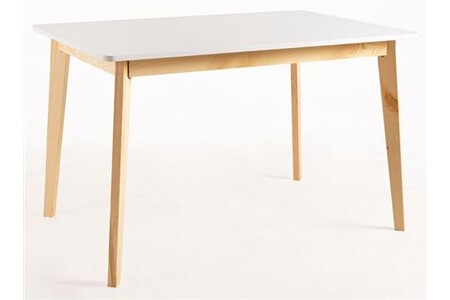 Table de cuisine Non renseigné Table de cuisine scandinave blanc brillant et pieds bois clair Epuria 120 cm